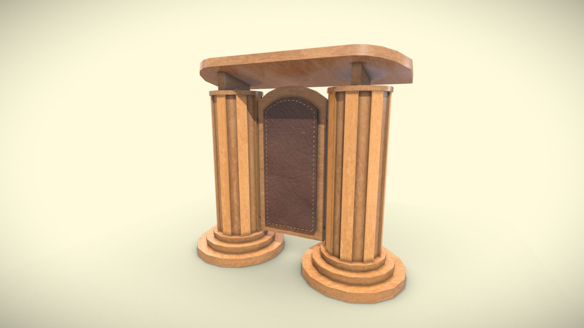 Wooden Pulpit Rounded Corners 3d model