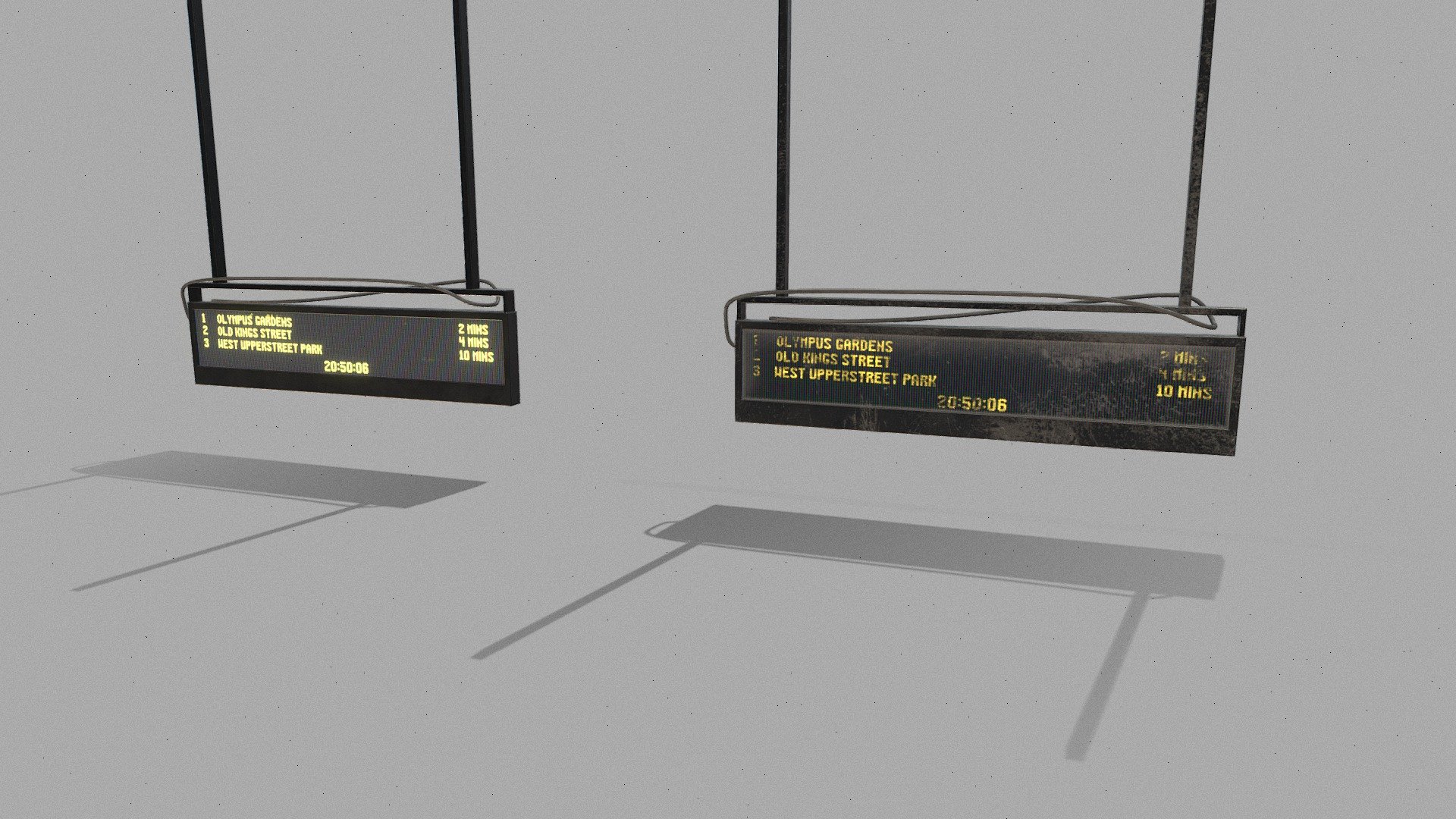 Digital train information board 3d model