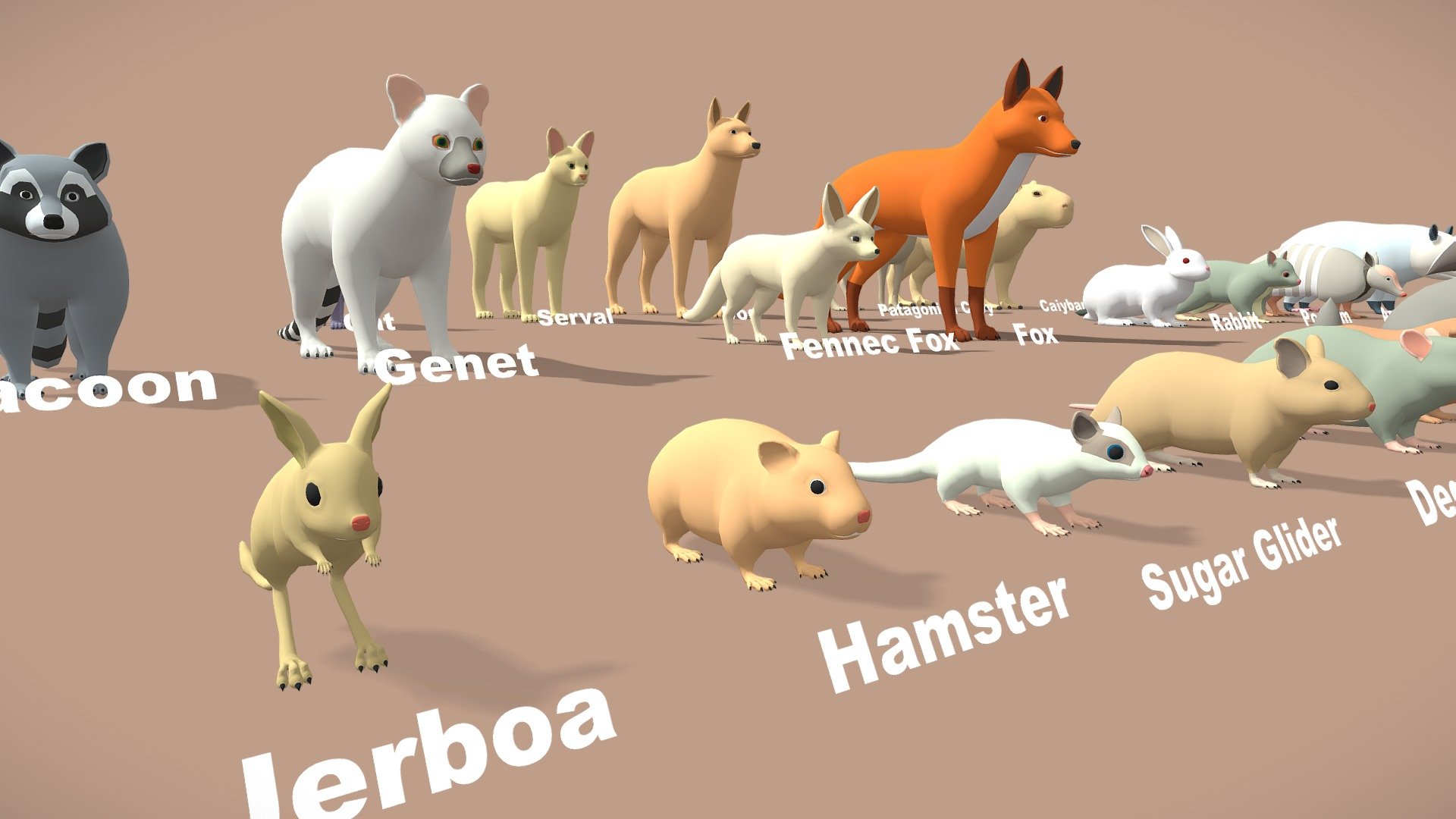 Small Animals lowpoly 3d model