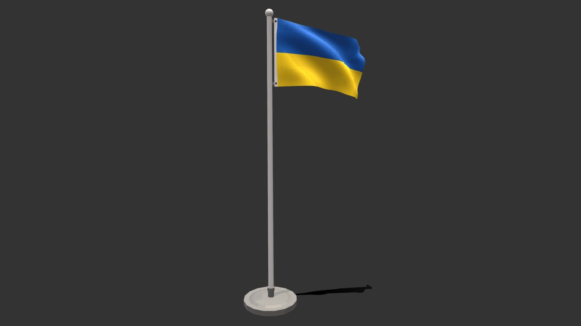 Low Poly Seamless Animated Ukraine Flag 3d model