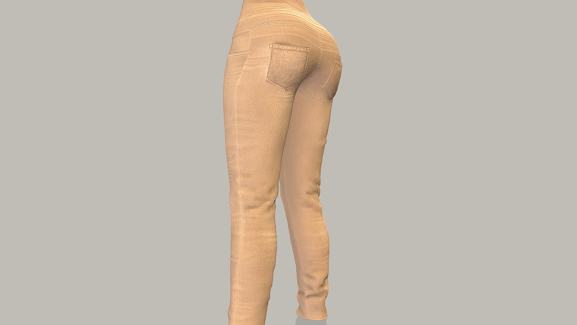 Female High Waist Skinny Jeans 3d model