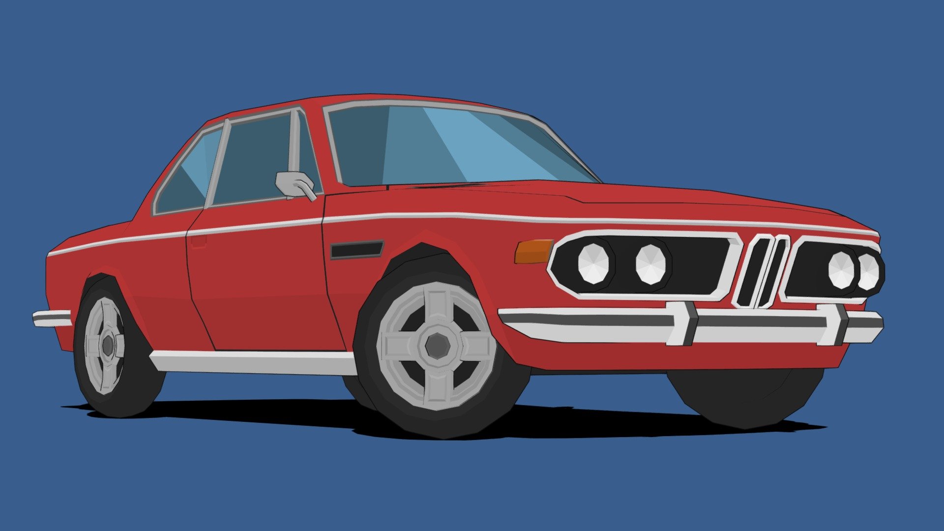 BMW E9 (Low poly and Stylized) 3d model