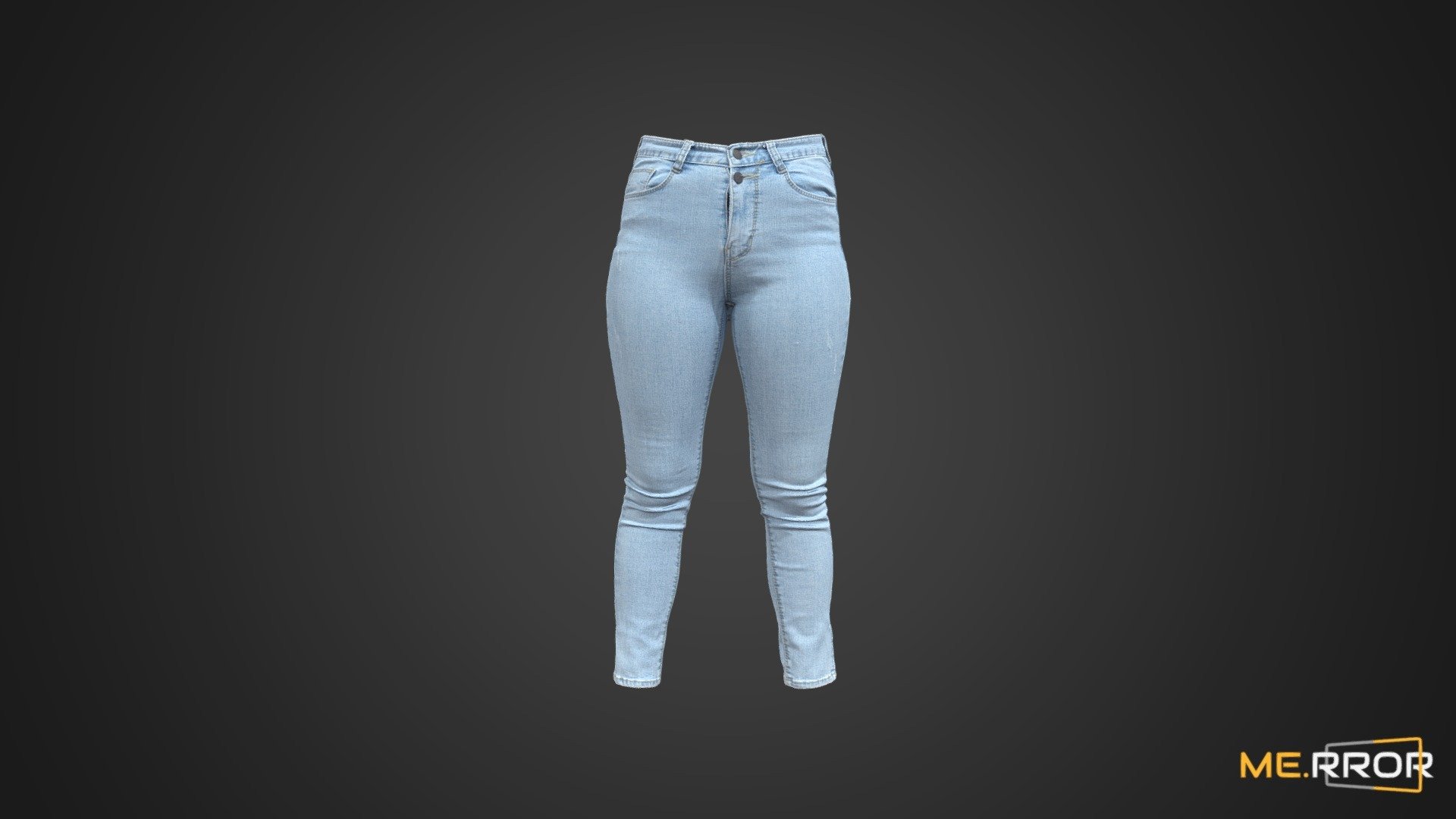 Skinny Capri Jeans 3d model