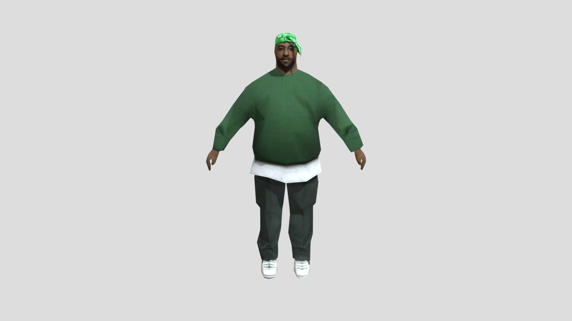 Grand Theft Auto San Andreas Grove Gang Member 3d model