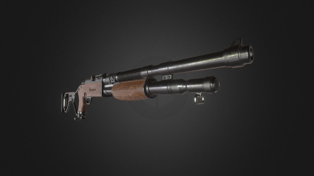 Trench shotgun 3d model