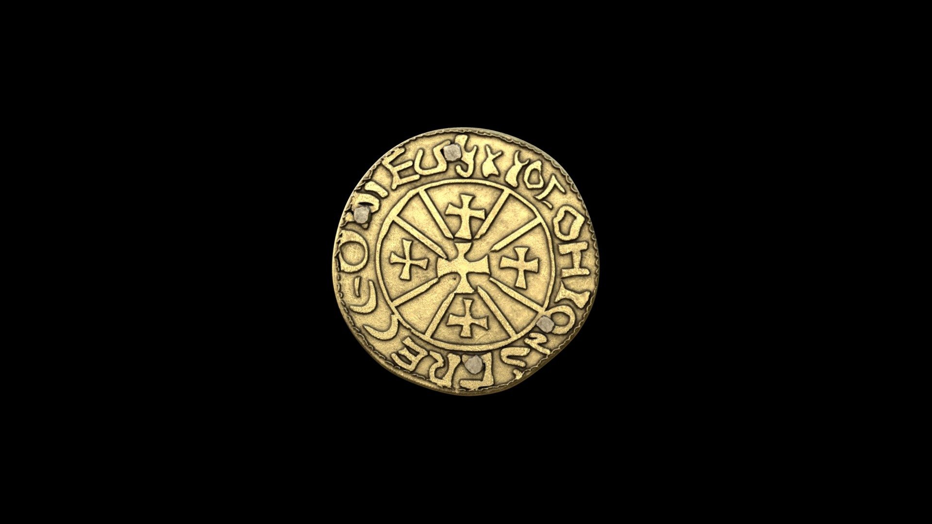 Medieval coin brooch 3d model