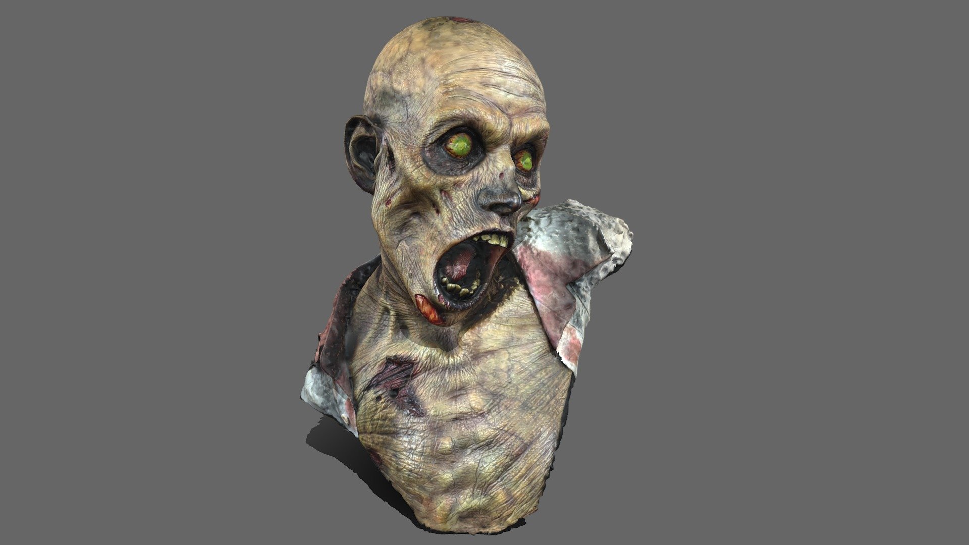 Zombie bust 3d model