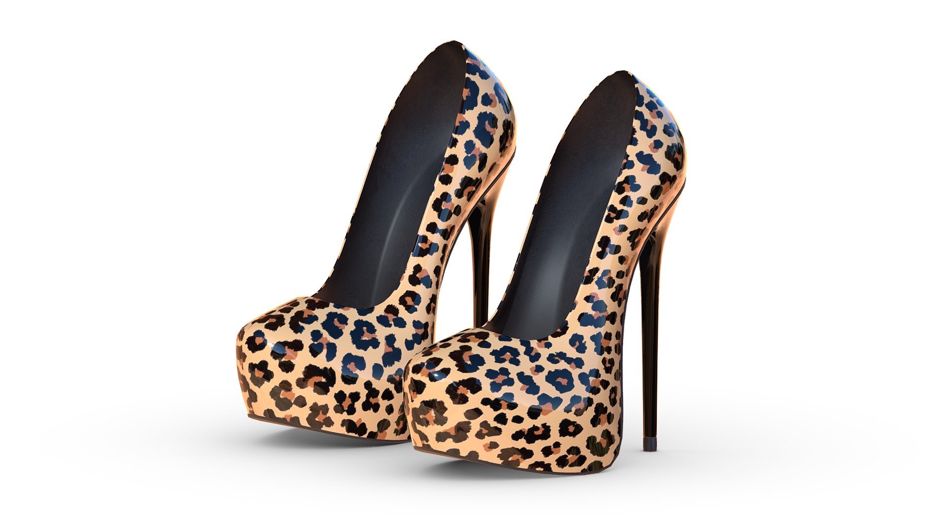 High Heels 04 (Leopard) 3d model