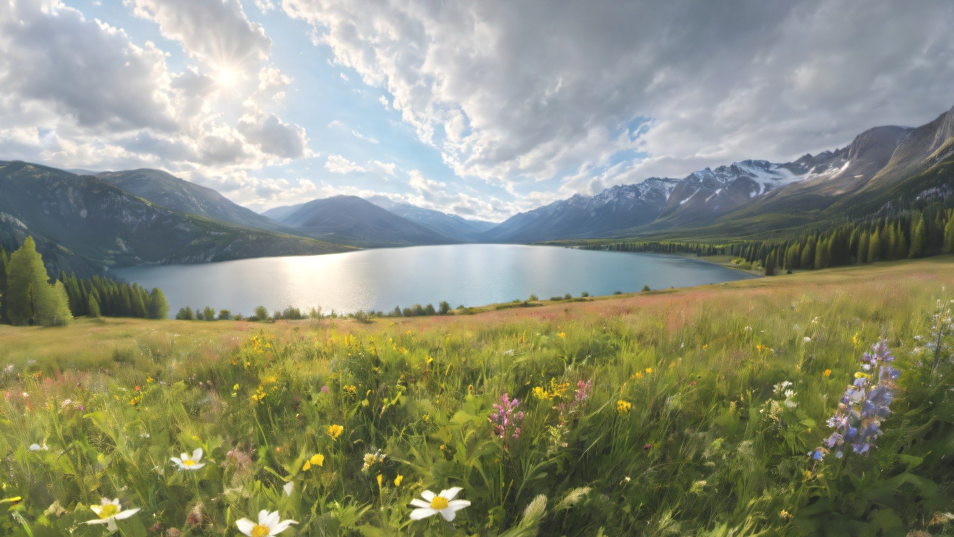 HDRI Meadow Landscape Panorama L 3d model