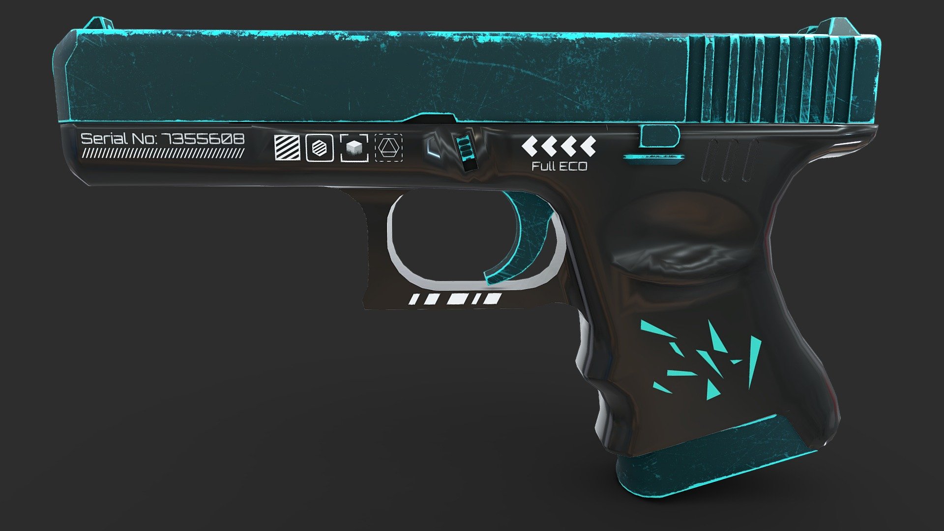 Pistol // Color Scheme 3d model