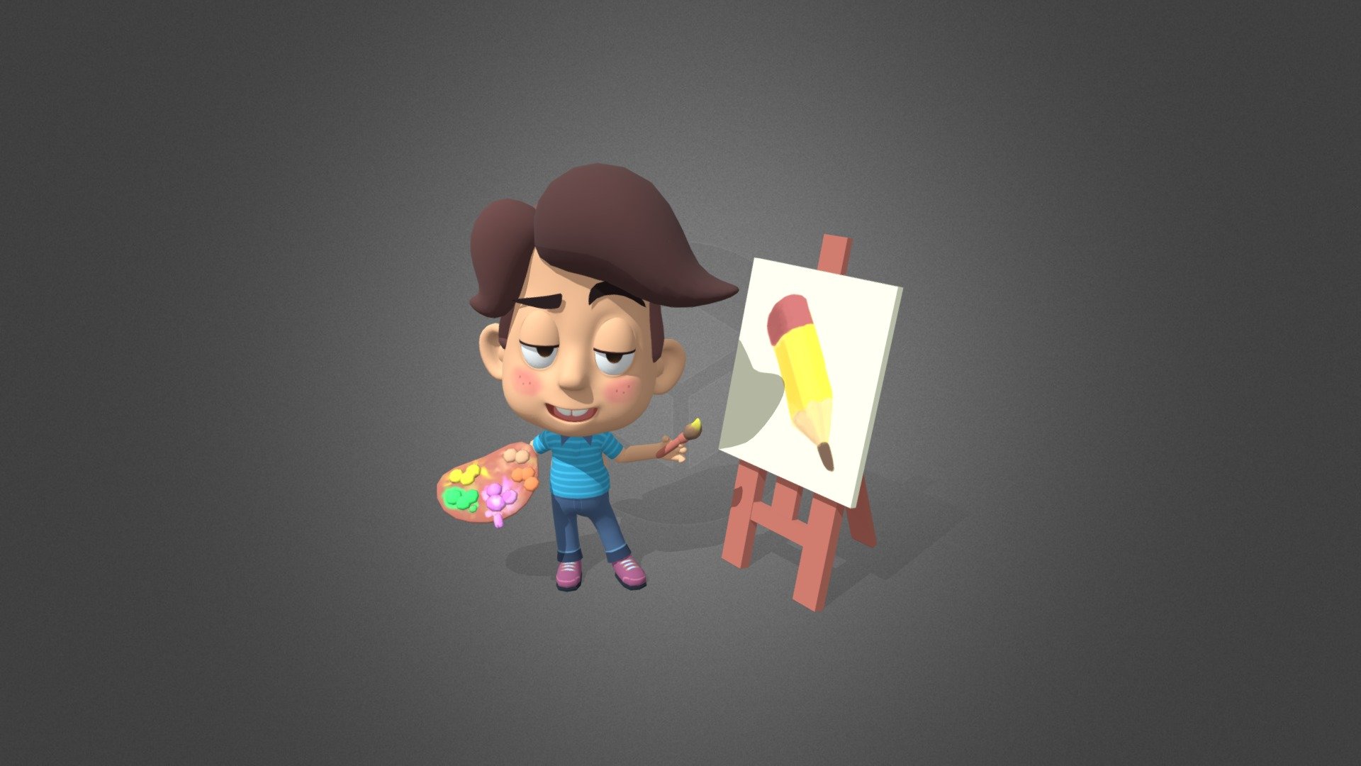 Artist Hand paint 3d model