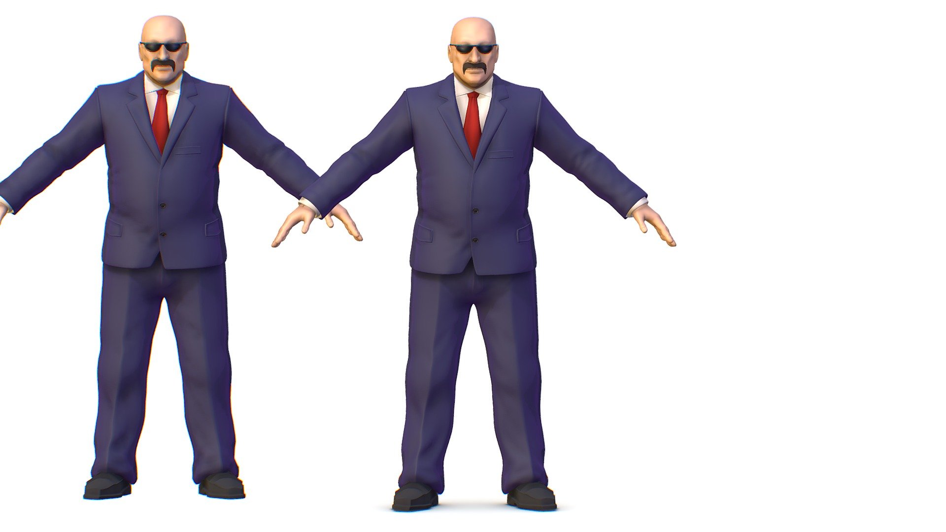 Subdivision Man Body Boss Jacket Suit 3d model