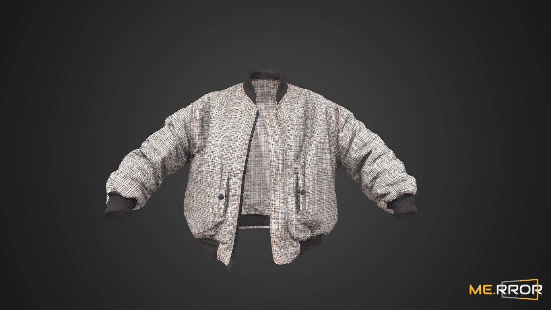 [Game-Ready] Brown Check Jacket 3d model