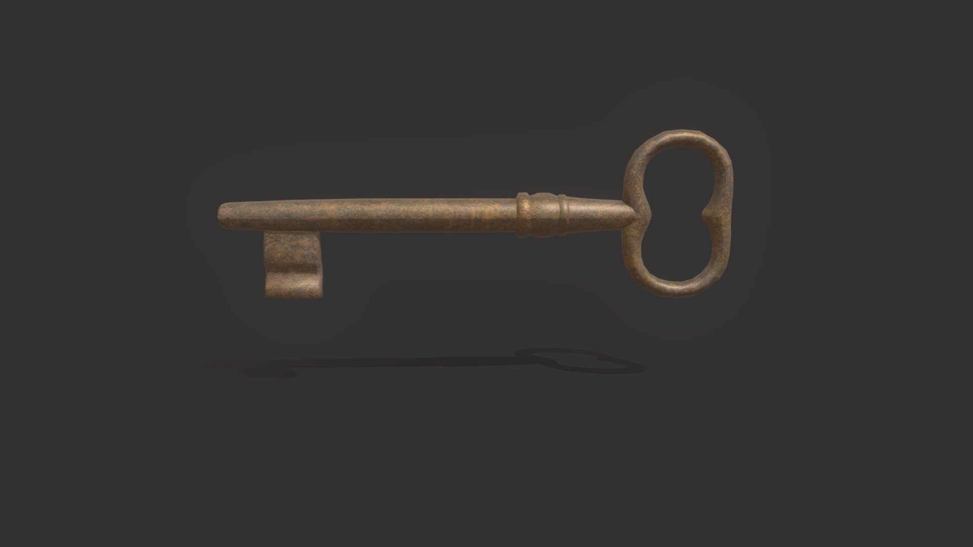 Simple metal key 3d model