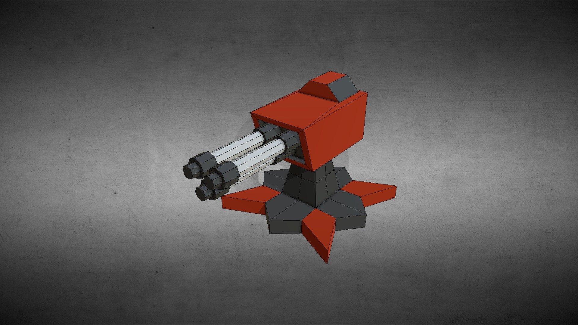 Turret Gun Low Poly 3d model