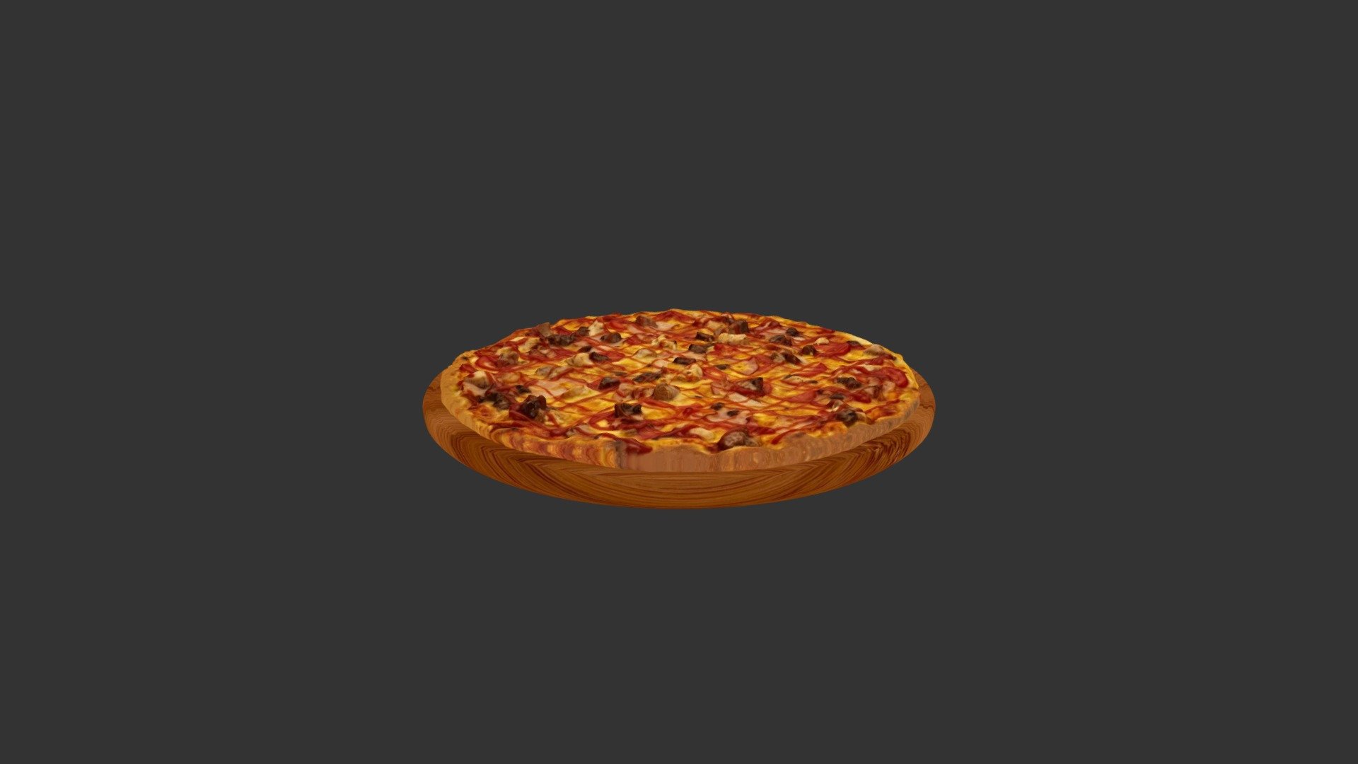 Tomato Meat Red Pizza 3d model