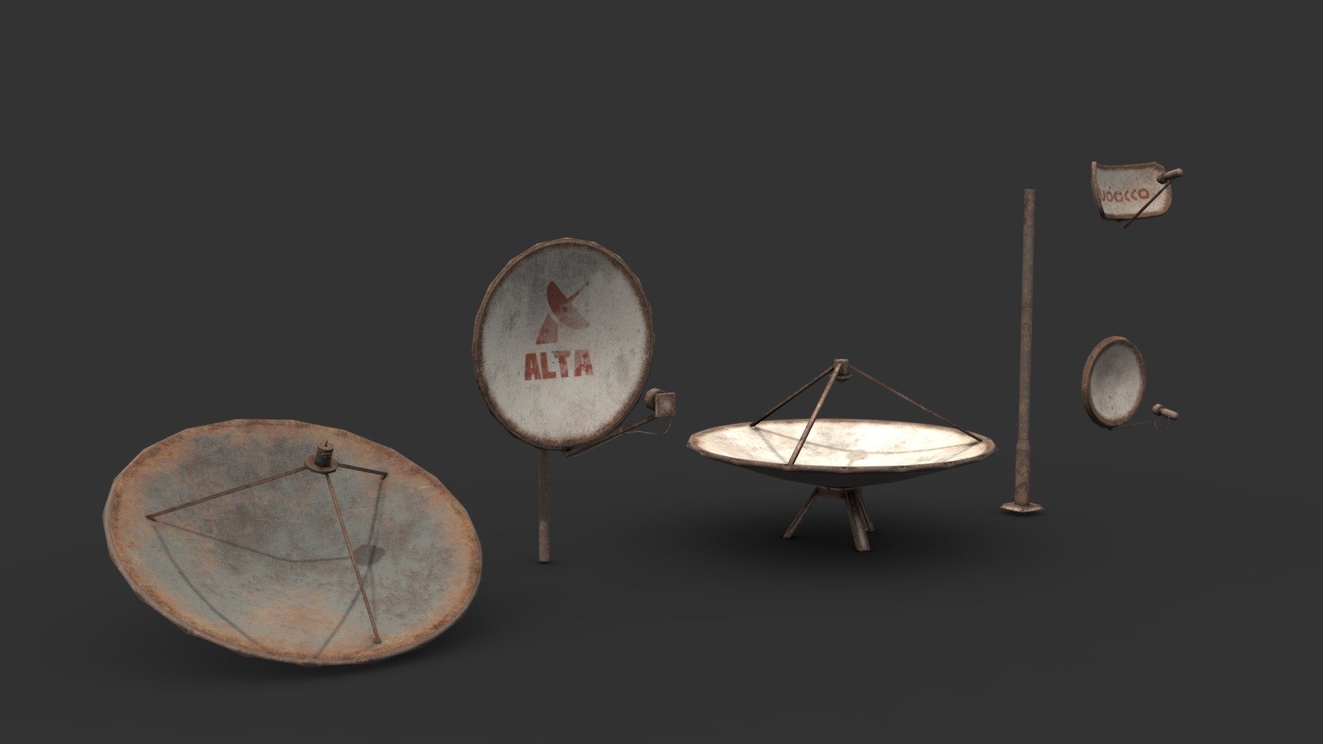 Satellite Dishes 3d model