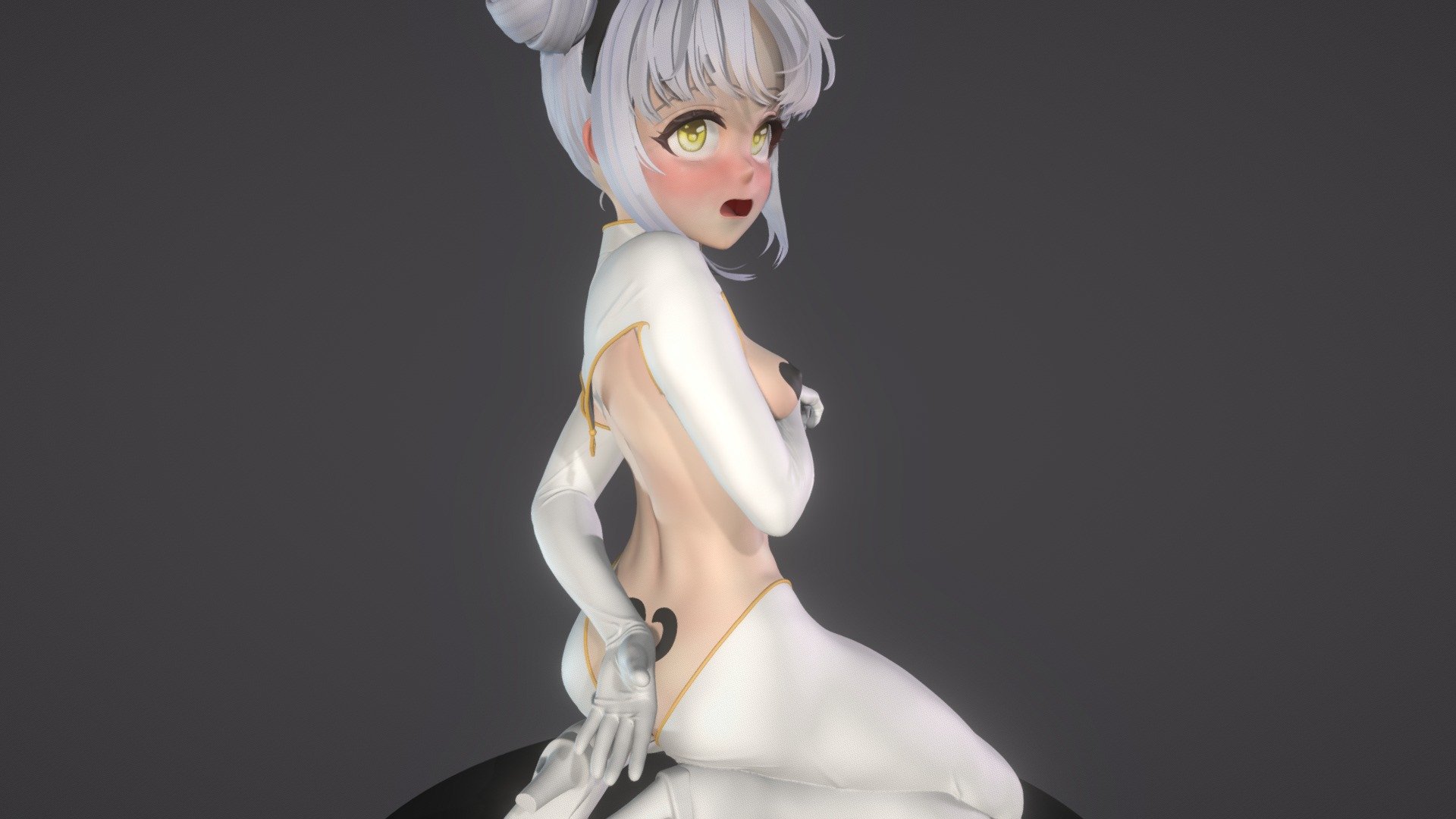 Tai Gong Wang in reverse bunny suit 逆バニー太公望 3d model