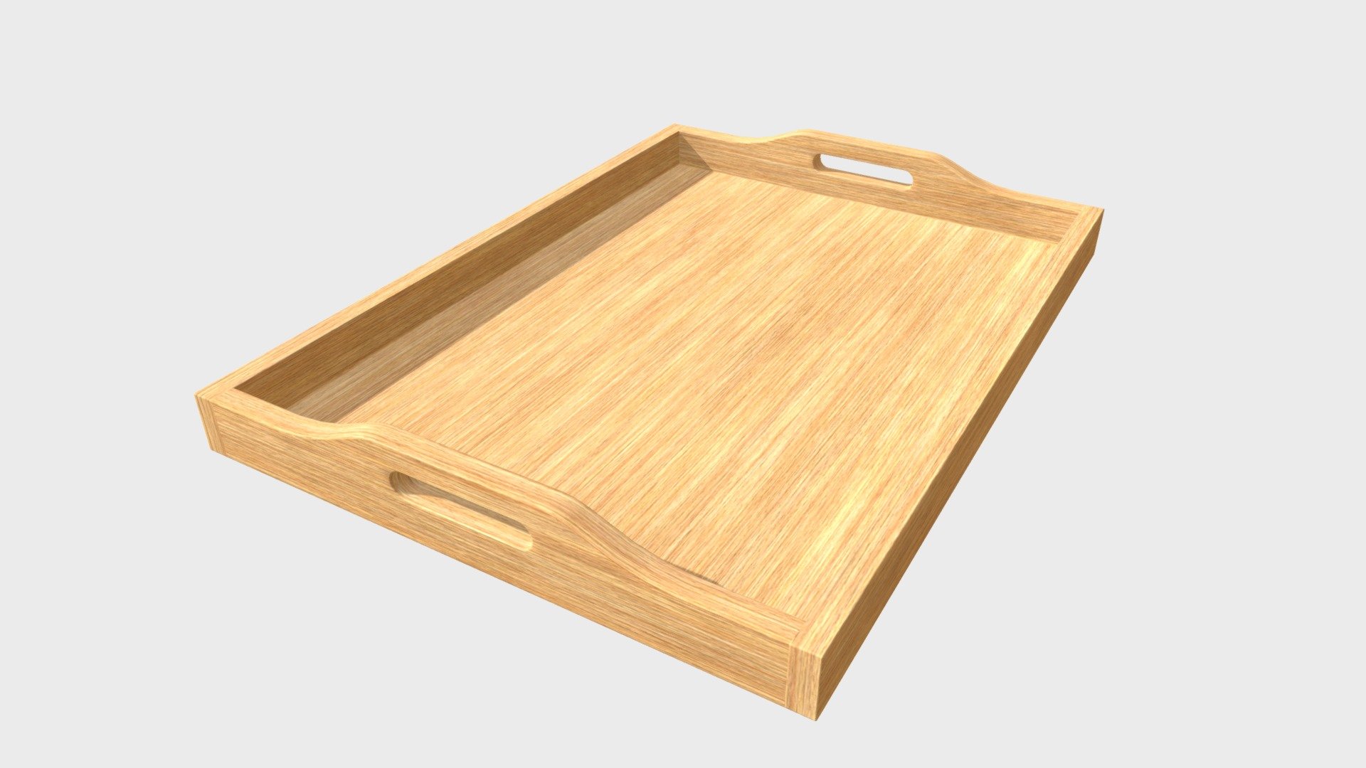 Wooden serving tray 3d model