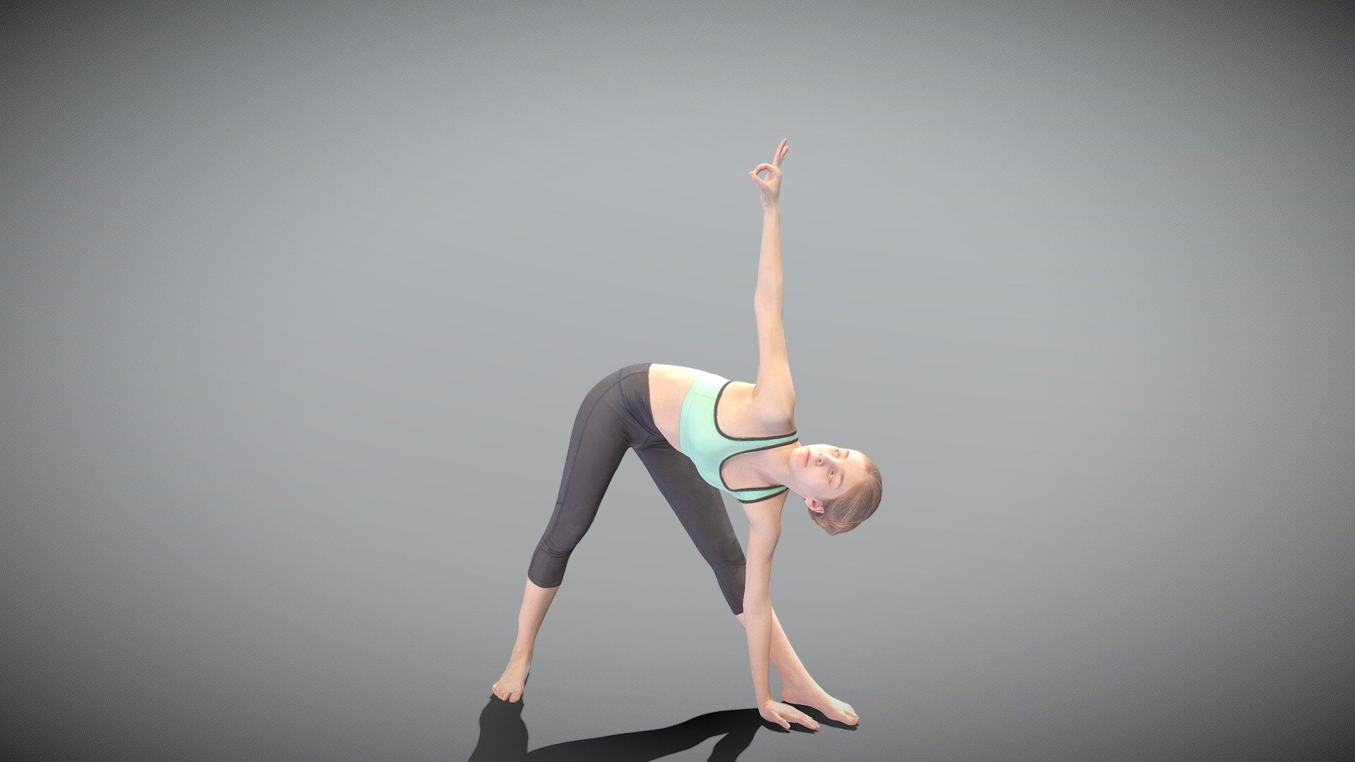 Girl in yoga pose 444 3d model