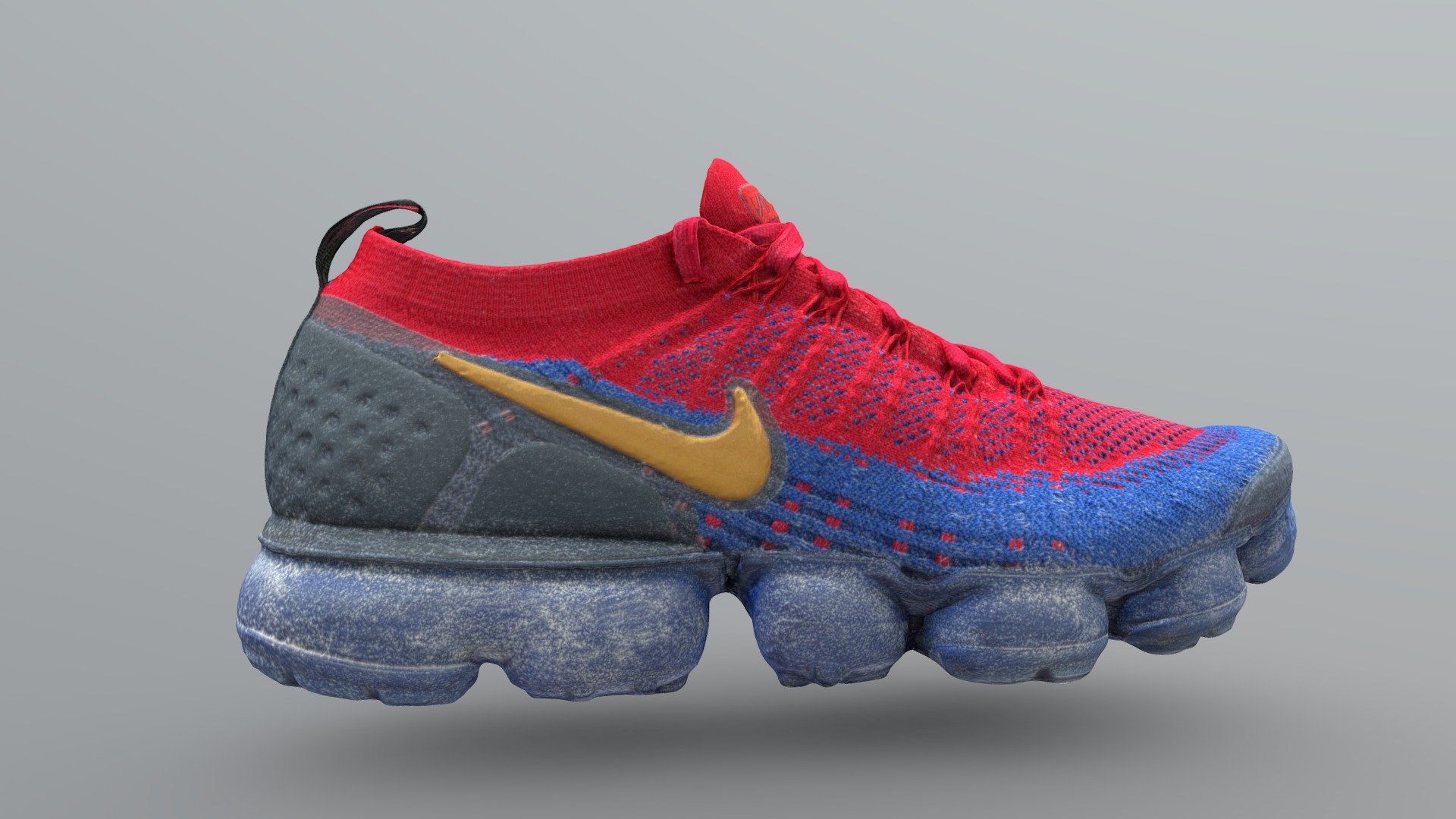 VaporMax Maroon Blue and Gold 3d model