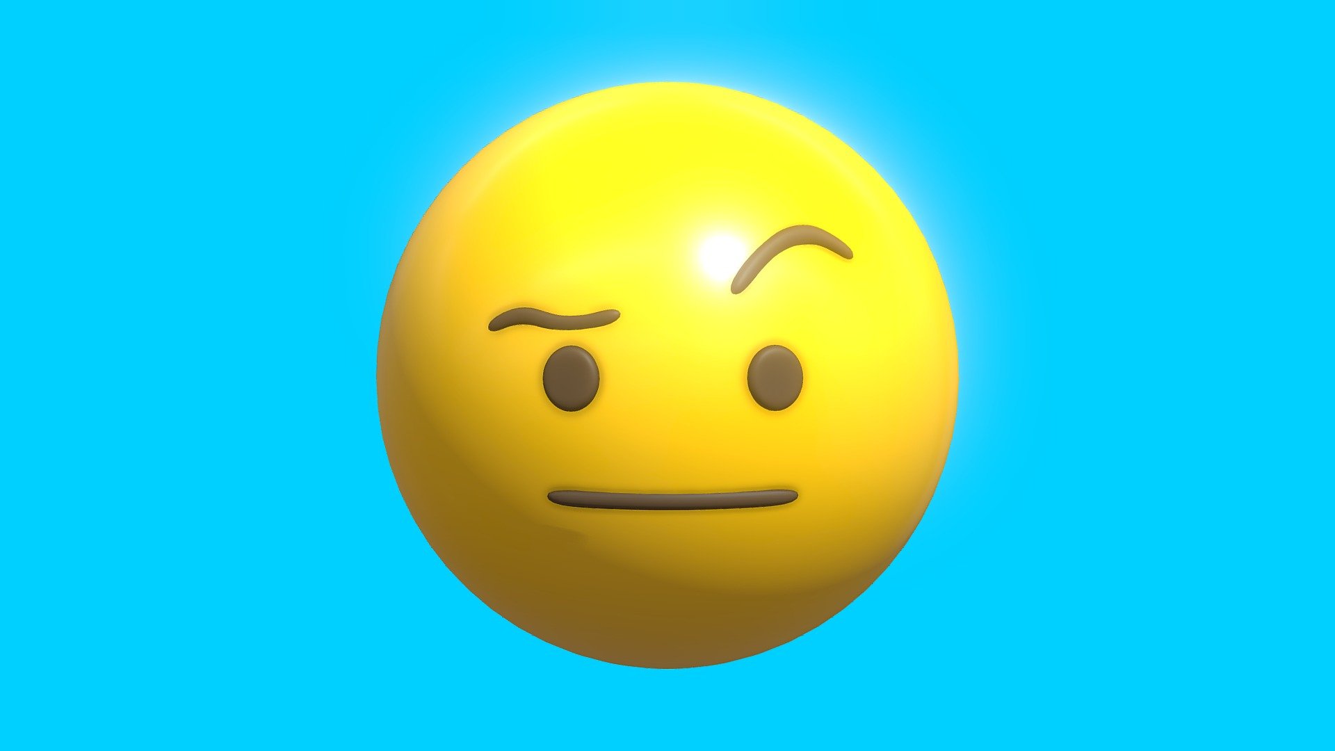 Questioning Face Emoticon Emoji or Smiley 3d model