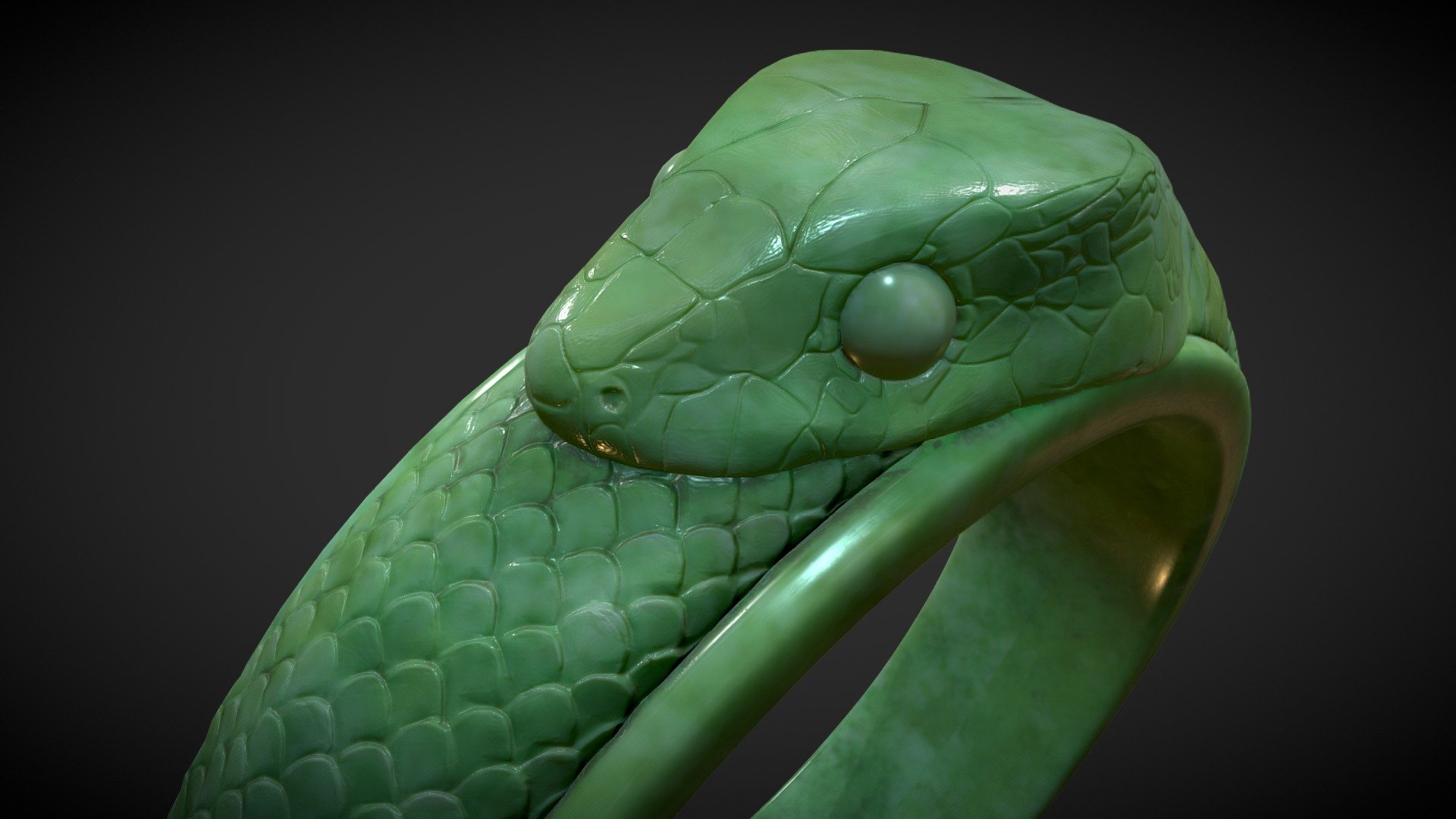 Ouroboros snake ring V5 (JADE ) 3d model