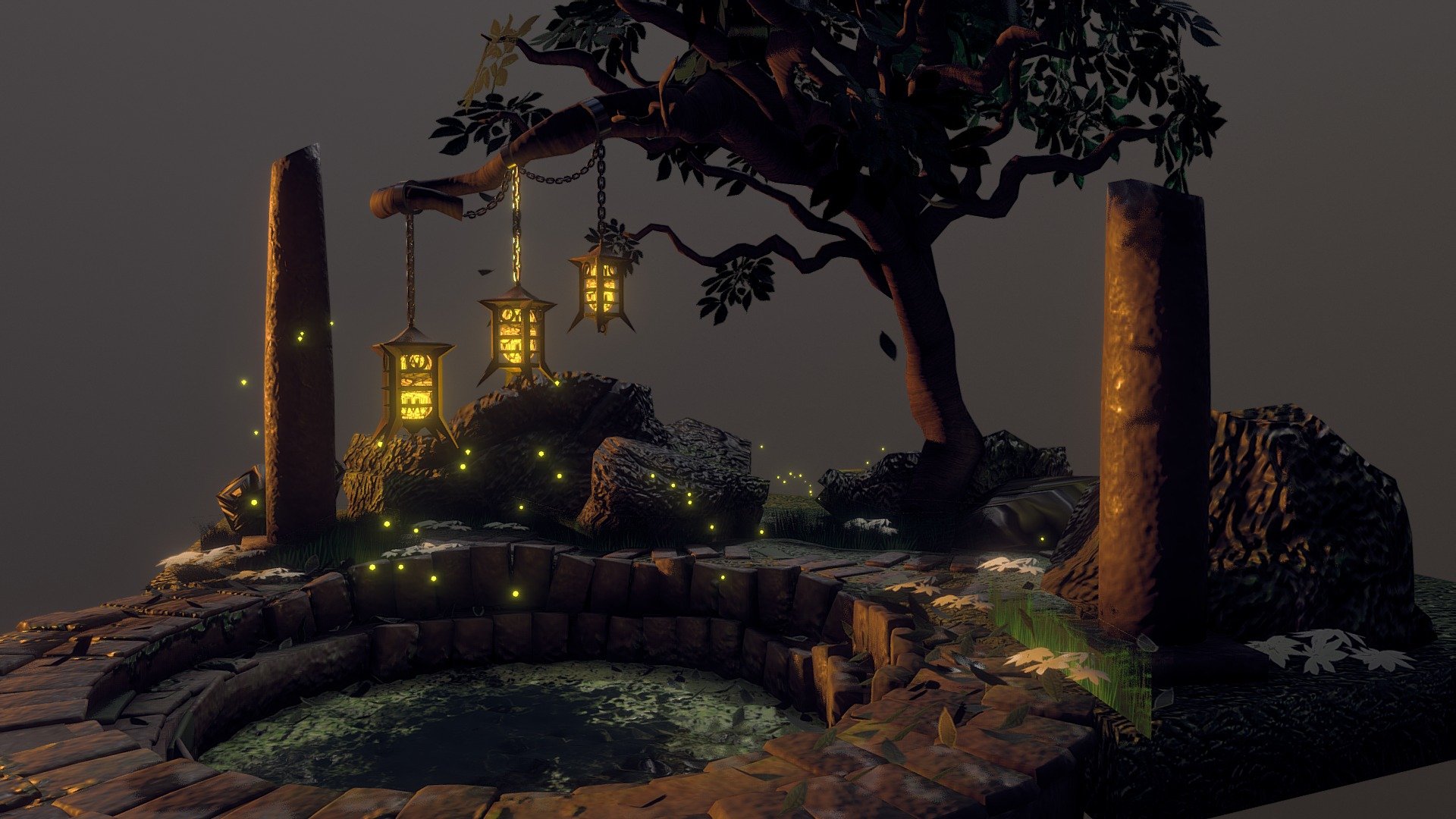 Magic Well Scene 3d model