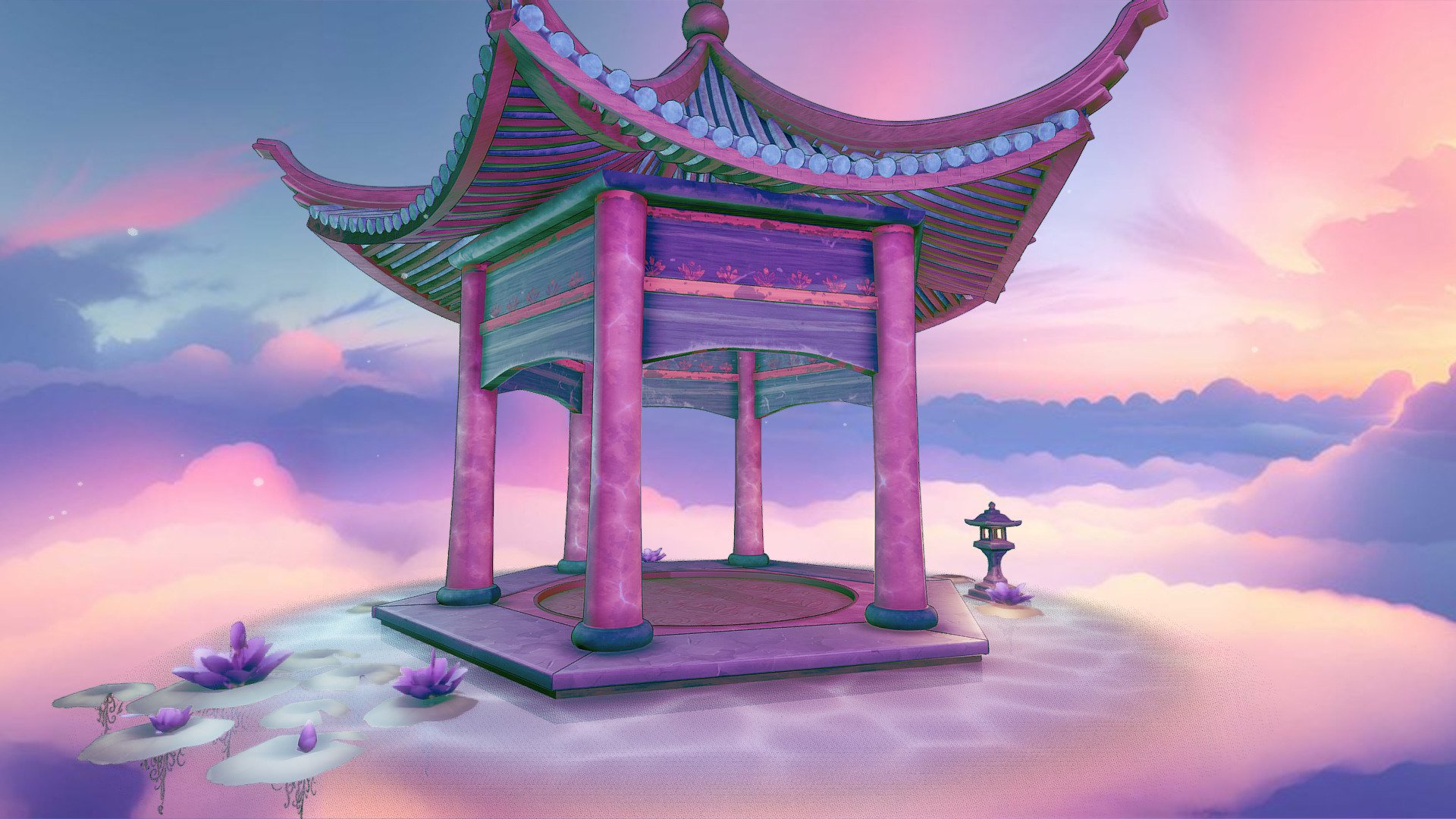 Chinese pavilion Stylized 3d model