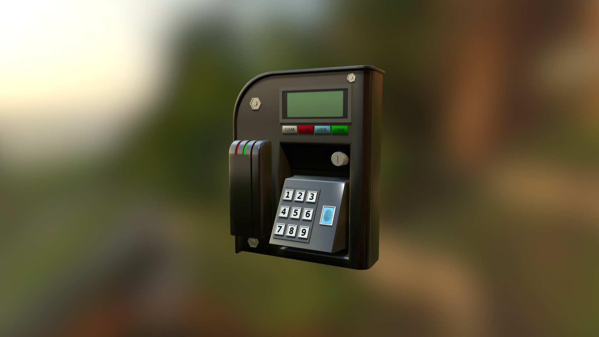 Wall Keypad Lock 3d model