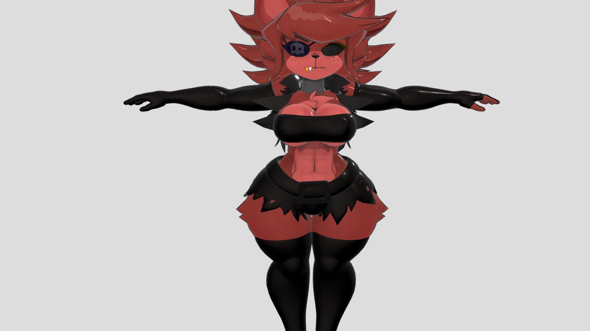 Foxy_with_balck_clothes_with_problems 3d model