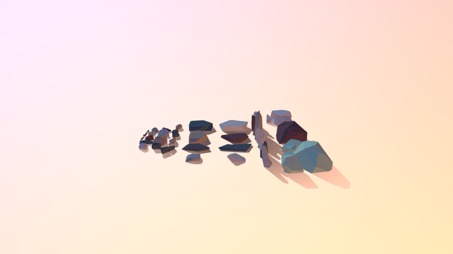 Low Poly Stone Big Pack 3d model