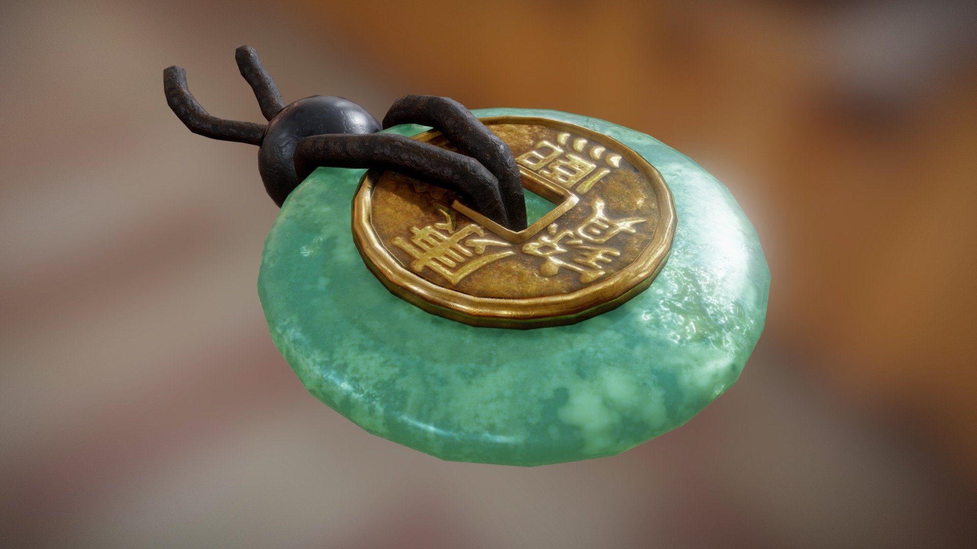 Lucky Chinese Coin 3d model