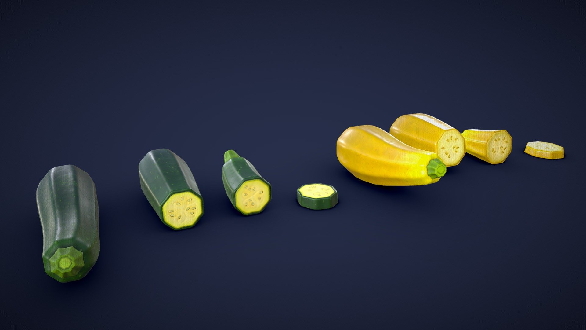 Stylized Zucchini 3d model