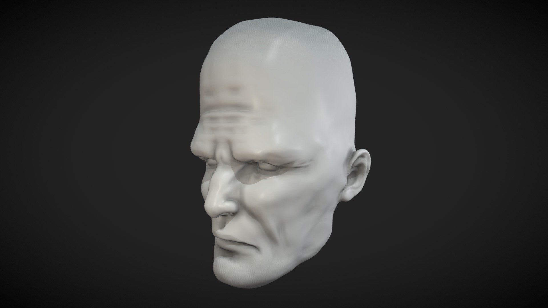 Tall Brain Head Sculpt 3d model