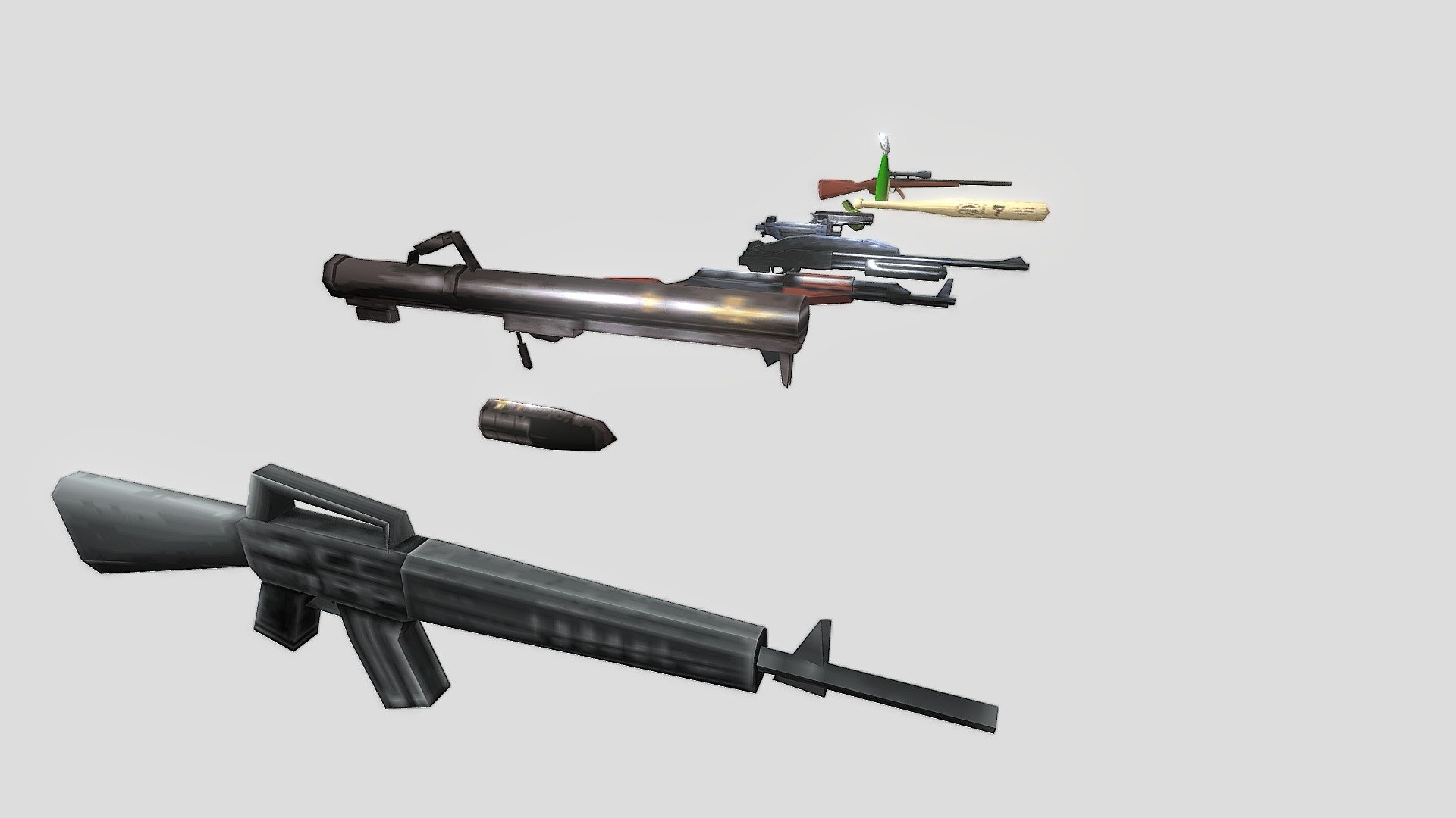 All Guns Gta 3 3d model