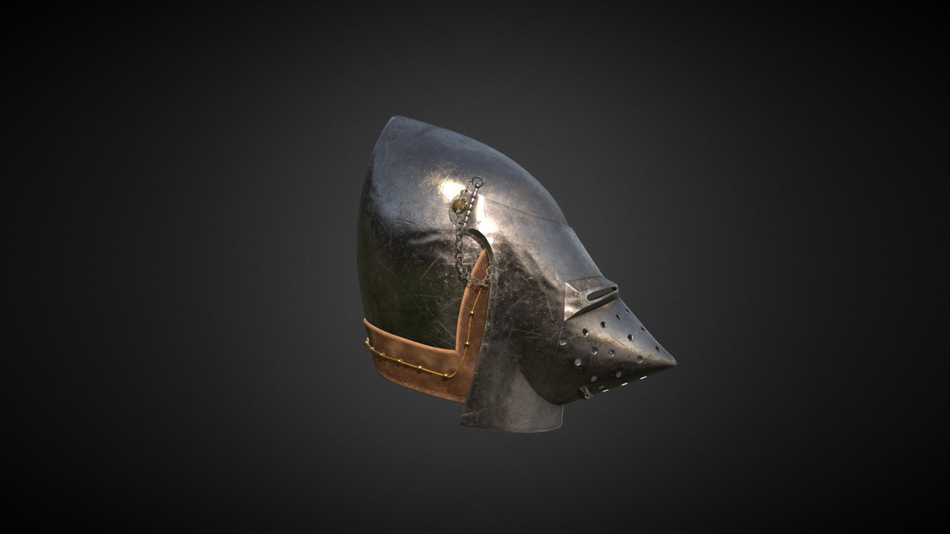 Knight Helmet Houndskull Bascinet 3d model