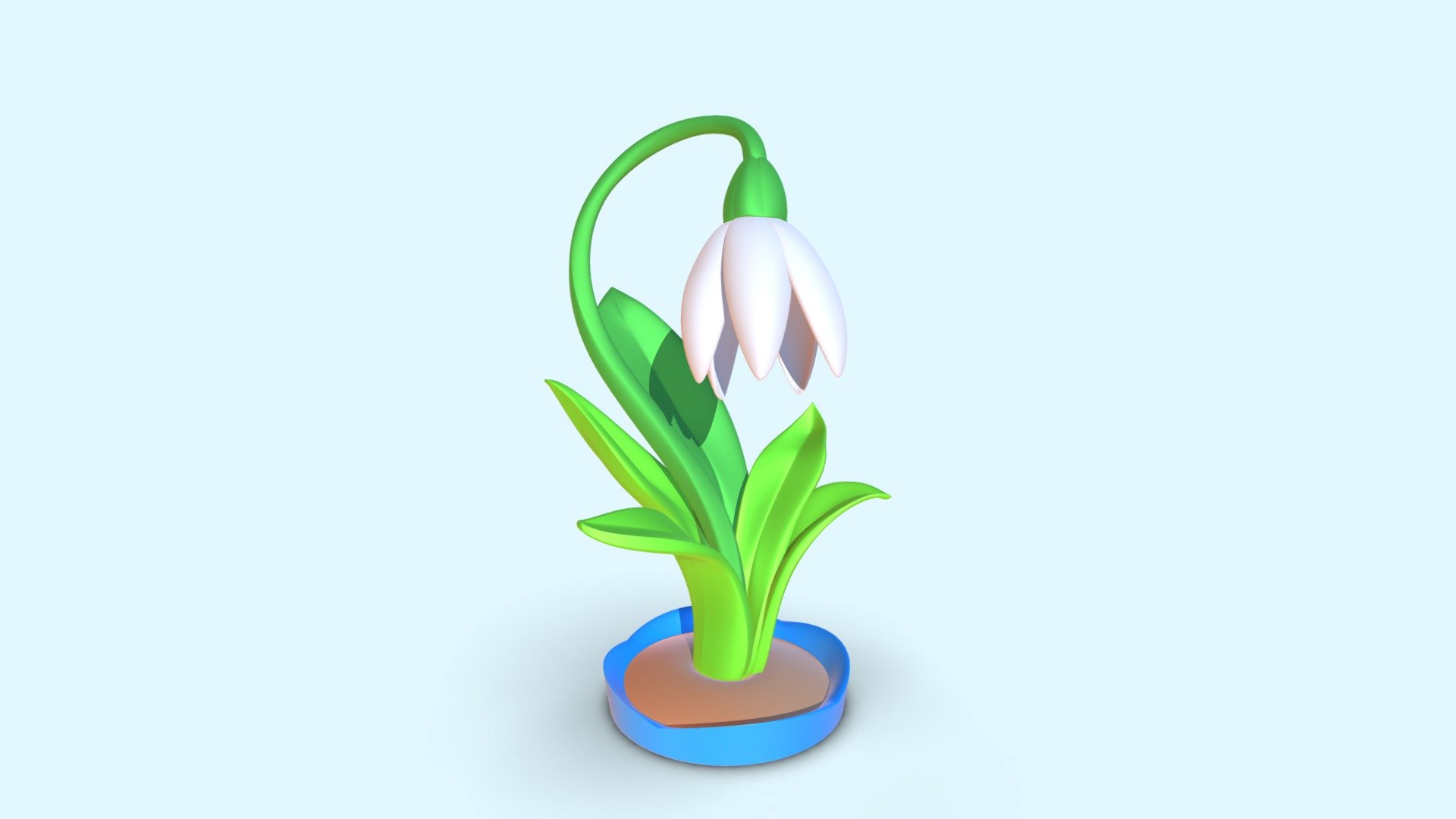 Flower 4 Snowdrop lamp 3d model