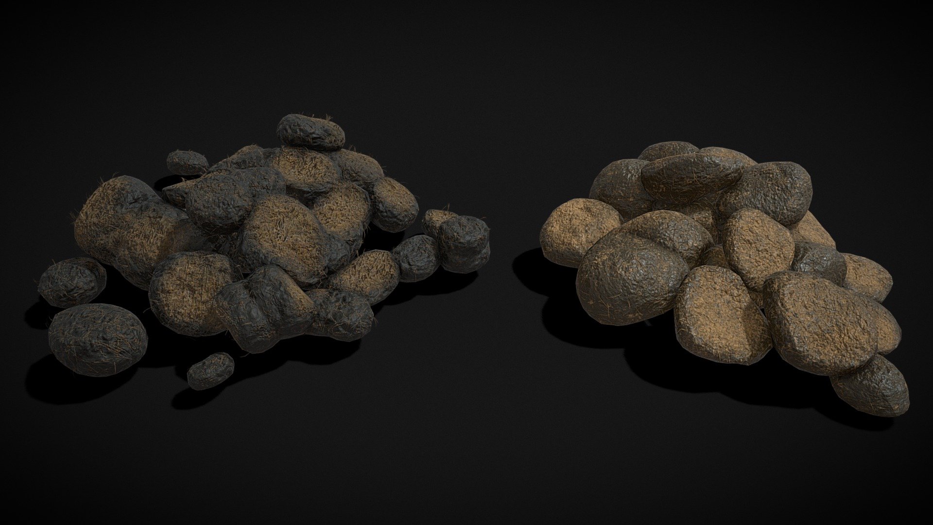 Two Horse Poops 3d model