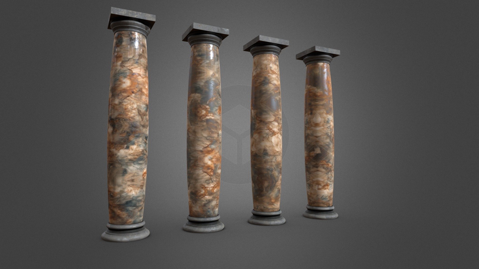 Classical greco-roman Columns 3d model