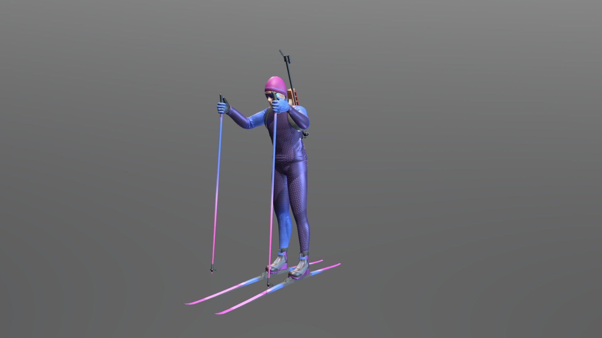 Skiing Charachter 3d model