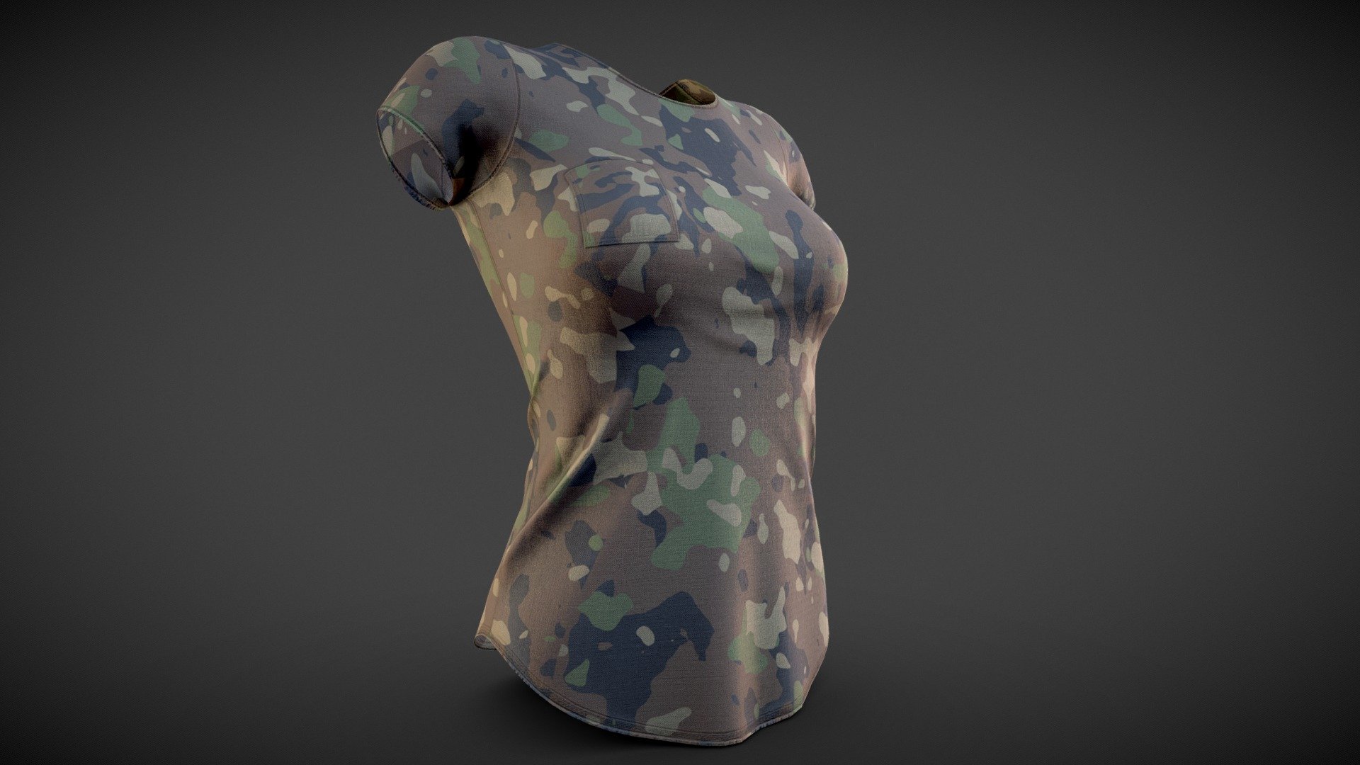 Camo T-shirt 3d model