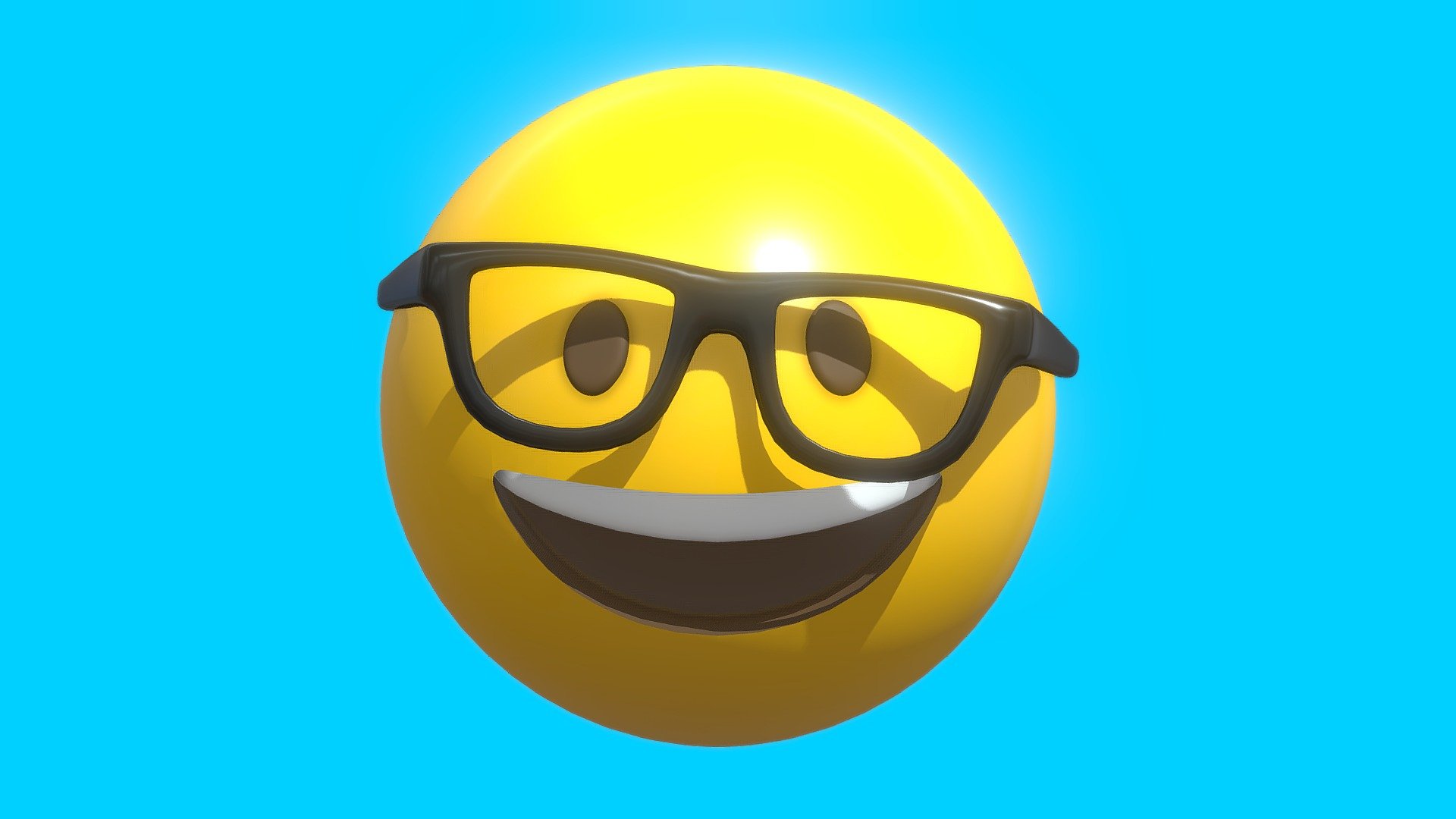 Nerd Glasses Face Emoticon Emoji or Smiley 3d model