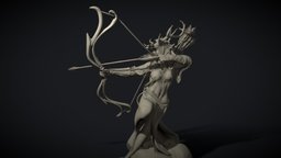 Elven ranger statue