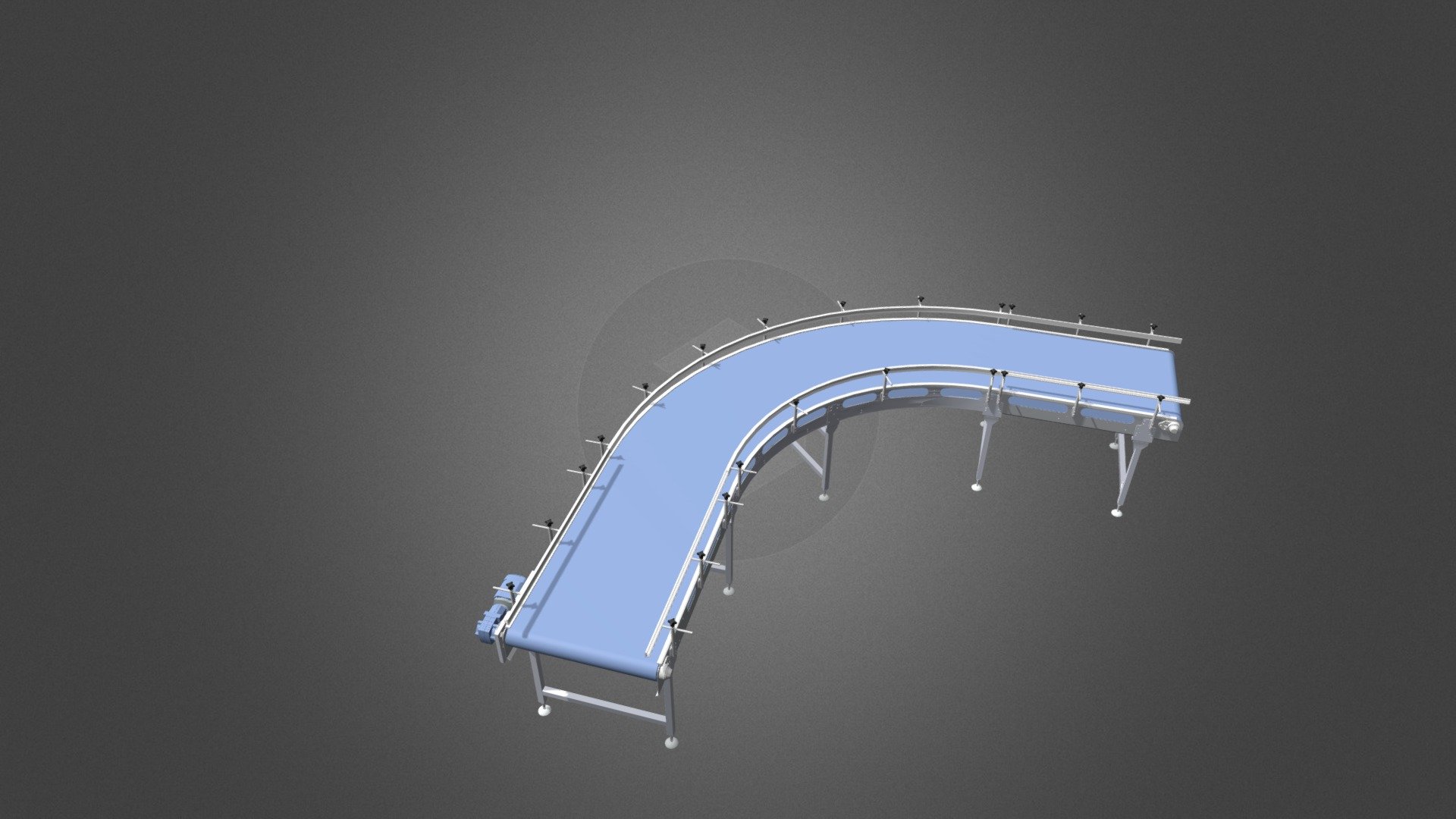 conveyor with modular belt 3d model