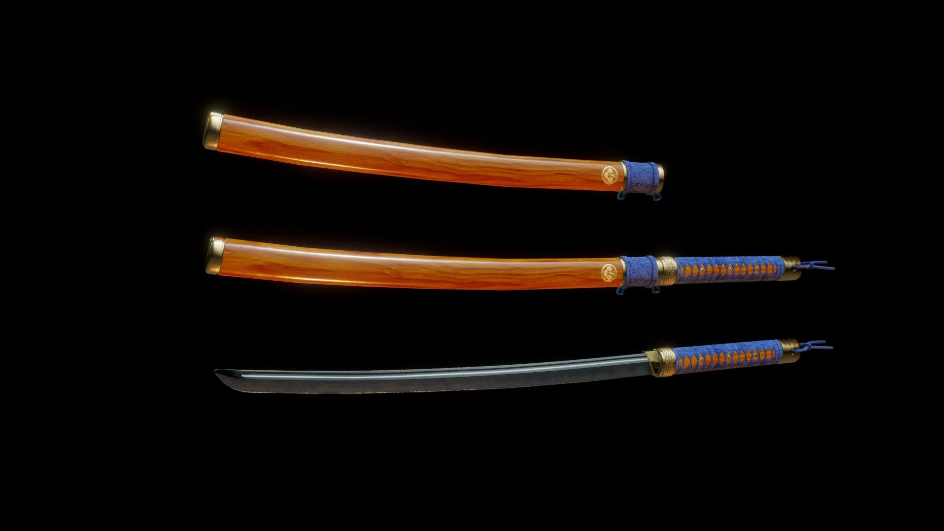 Ornate Katana 3d model