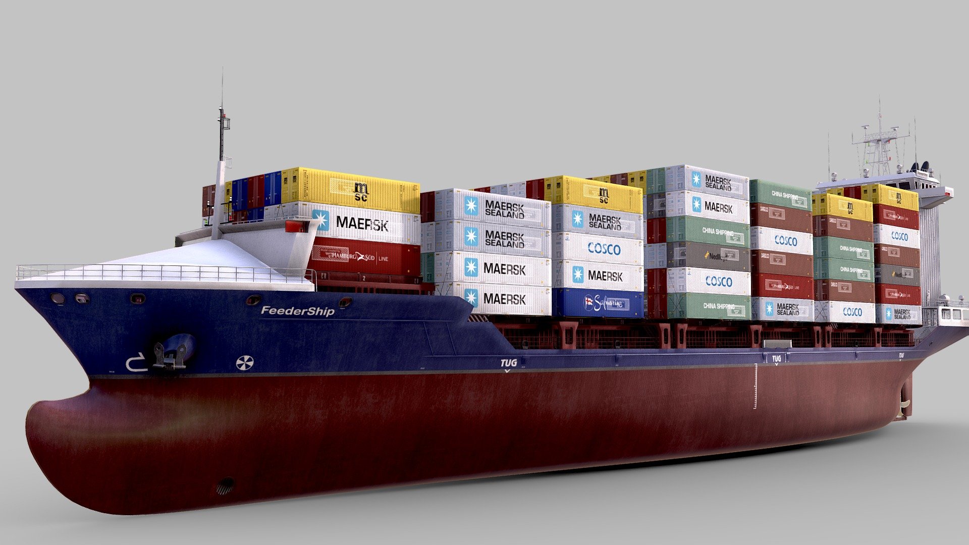 Container Feeder 800 Blue 3d model