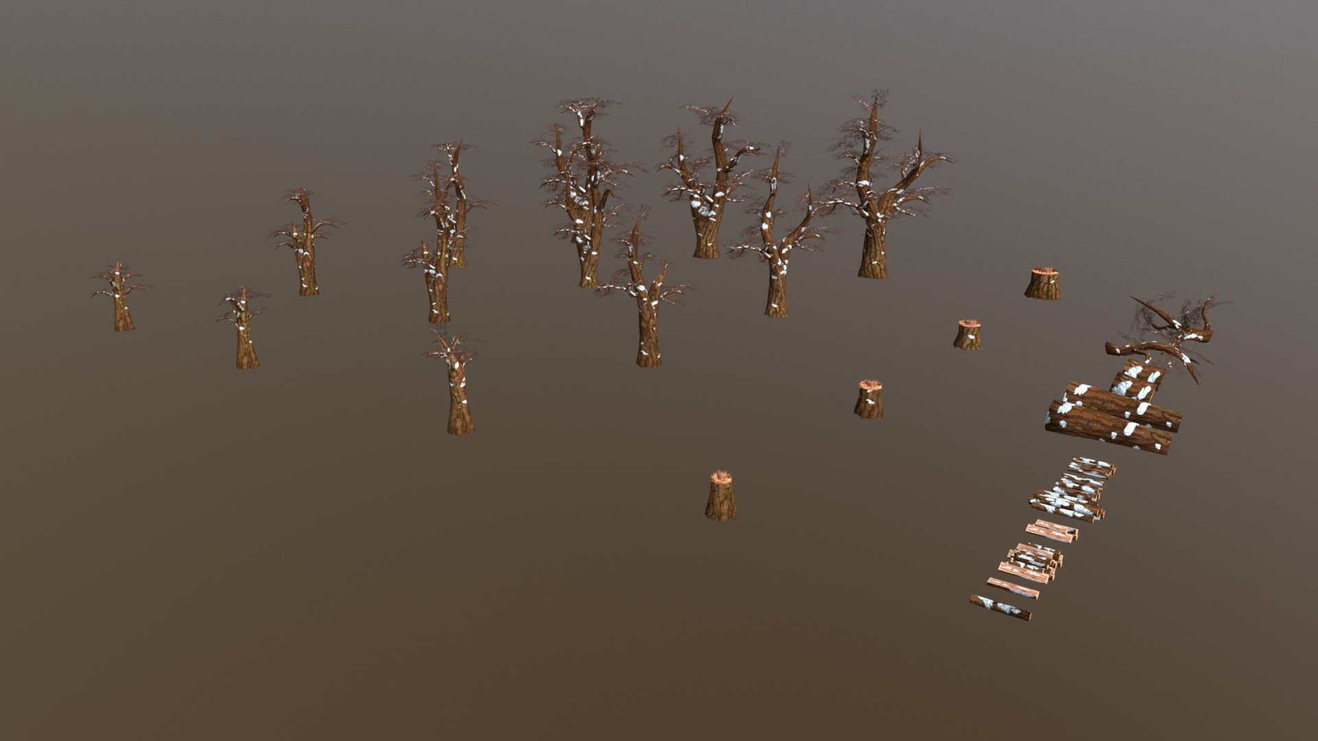 Elm Trees 3d model