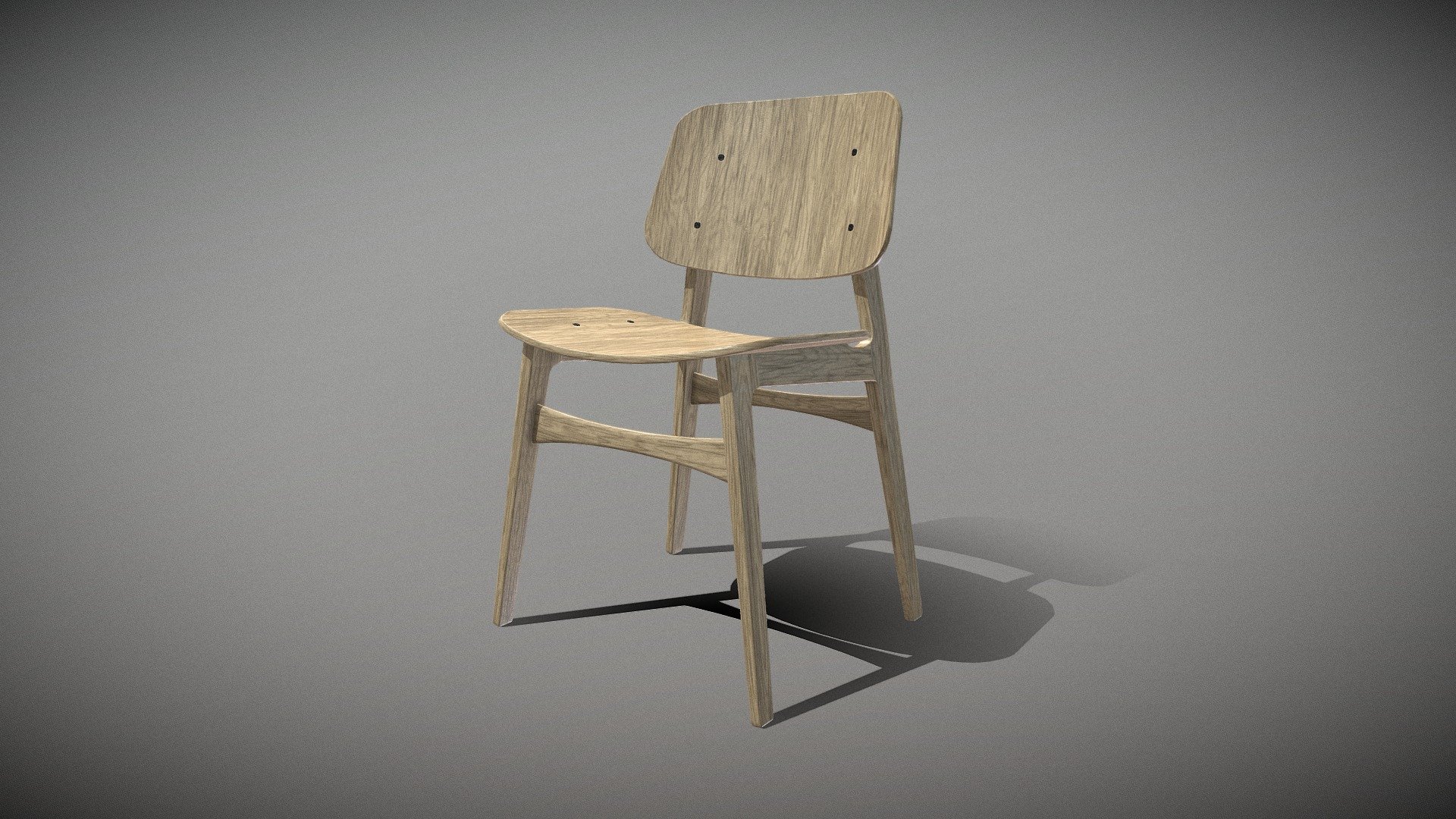 Soborg Chair oak standard Lacquered wood 3d model