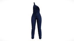 Female Blue Denim Overalls